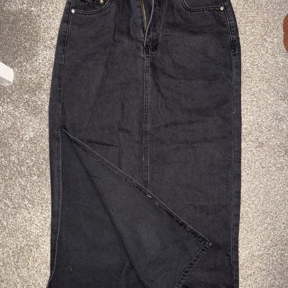 SHEIN Charcoal Denim Skirt